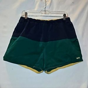 Vintage Nautica Men's Large Shorts Colorblock Green and Blue
